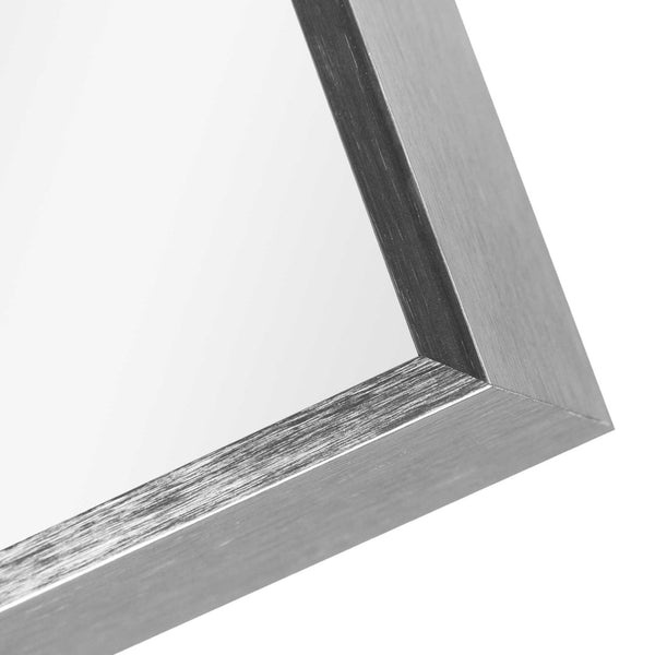 HomeRoots 36" Sleek Silver Metal Framed Accent Mirror - Modern Design for Brightening Any Space Elegantly 564626