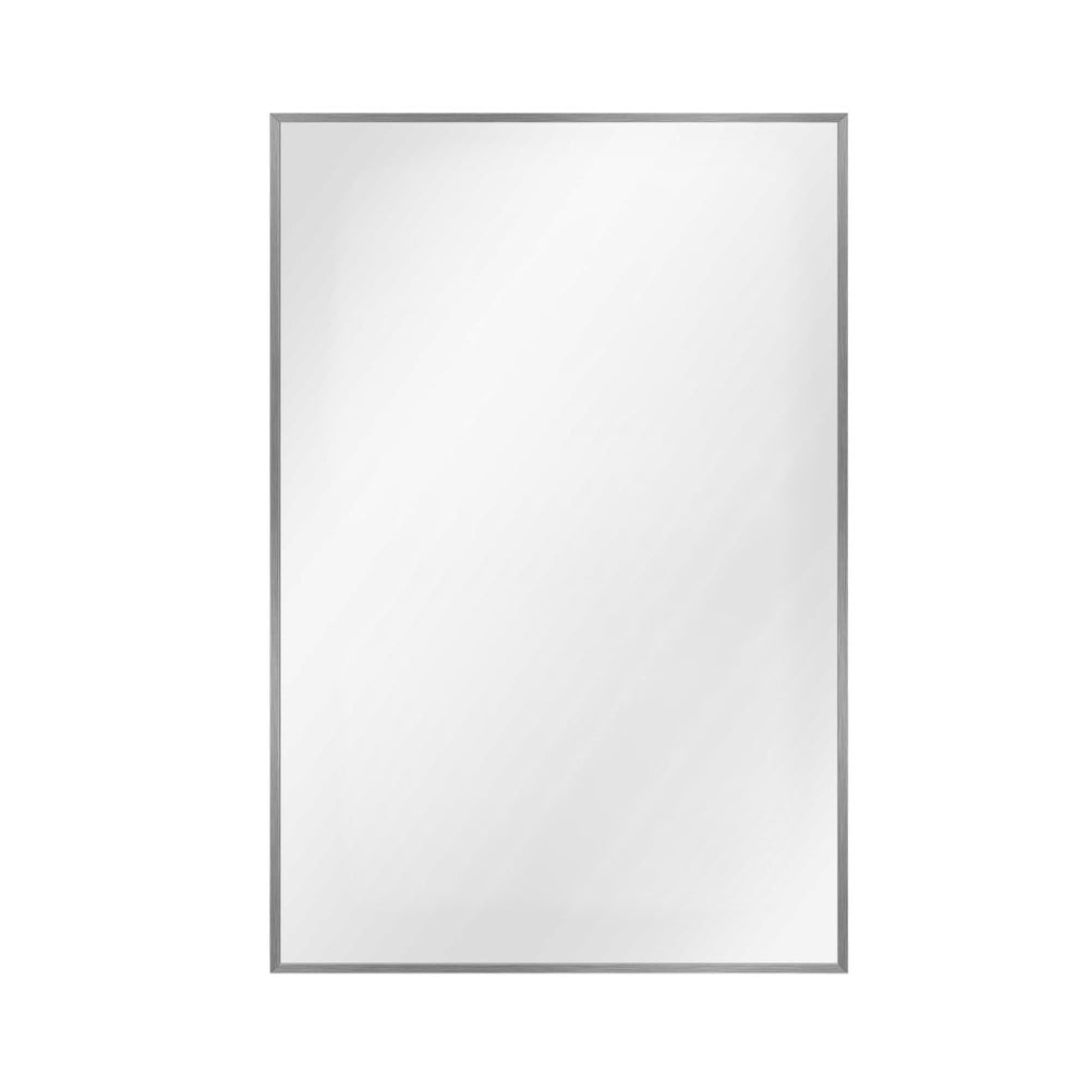 HomeRoots 36" Sleek Silver Metal Framed Accent Mirror - Modern Design for Brightening Any Space Elegantly 564626