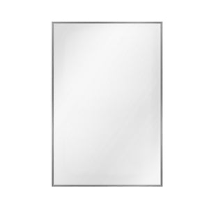 HomeRoots 36" Sleek Silver Metal Framed Accent Mirror - Modern Design for Brightening Any Space Elegantly 564626