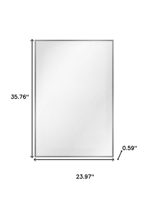 HomeRoots 36" Sleek Silver Metal Framed Accent Mirror - Modern Design for Brightening Any Space Elegantly 564626