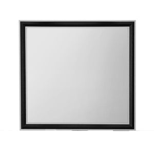 HomeRoots 39" Black and Gray Wood Dresser Mount Mirror - Stylish Framed Accent for Bedroom or Vanity Decor 564628
