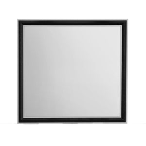HomeRoots 39" Black and Gray Wood Dresser Mount Mirror - Stylish Framed Accent for Bedroom or Vanity Decor 564628