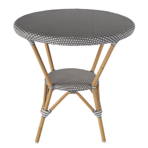 Butler Specialty Tobias Outdoor Round Rattan Bistro Table - Stylish And Weather-resistant For Elegant Patio Dining Gray And White Aluminum,Polyurethane Synthetic (Pe) Rattan 5646329-butler