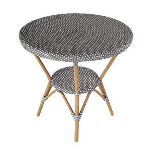Butler Specialty Tobias Outdoor Round Rattan Bistro Table - Stylish And Weather-resistant For Elegant Patio Dining Gray And White Aluminum,Polyurethane Synthetic (Pe) Rattan 5646329-butler