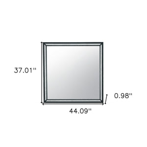 HomeRoots 37" Elegant Black Wood Framed Mirror with Faux Crystal Accents – Stylish Decor for Any Room 564638