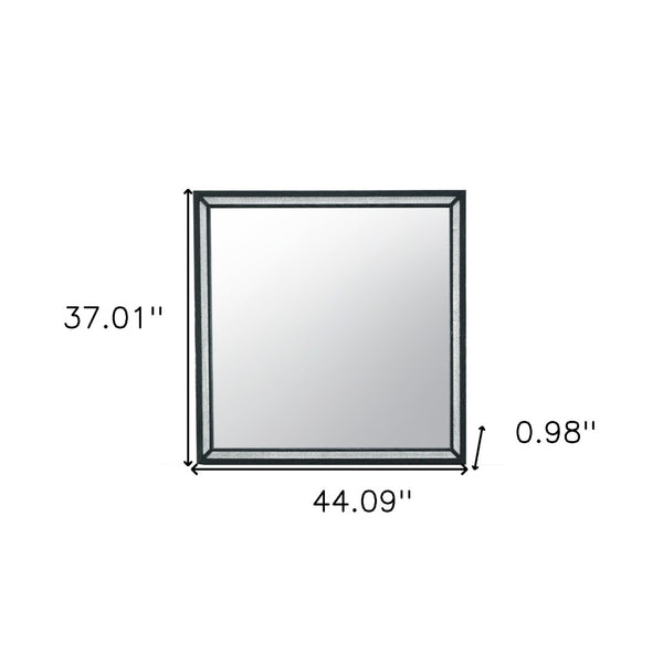 HomeRoots 37" Elegant Black Wood Framed Mirror with Faux Crystal Accents – Stylish Decor for Any Room 564638