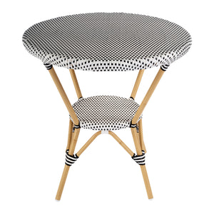 Butler Specialty Tobias Outdoor Round Rattan Bistro Table - Stylish And Weather-resistant For Elegant Patio Dining Black And White Aluminum,Polyurethane Synthetic (Pe) Rattan 5646434-butler