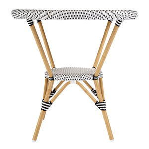 Butler Specialty Tobias Outdoor Round Rattan Bistro Table - Stylish And Weather-resistant For Elegant Patio Dining Black And White Aluminum,Polyurethane Synthetic (Pe) Rattan 5646434-butler