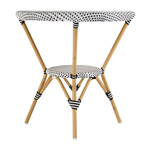 Butler Specialty Tobias Outdoor Round Rattan Bistro Table - Stylish And Weather-resistant For Elegant Patio Dining Black And White Aluminum,Polyurethane Synthetic (Pe) Rattan 5646434-butler