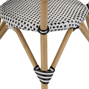 Butler Specialty Tobias Outdoor Round Rattan Bistro Table - Stylish And Weather-resistant For Elegant Patio Dining Black And White Aluminum,Polyurethane Synthetic (Pe) Rattan 5646434-butler