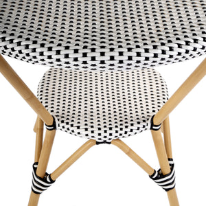 Butler Specialty Tobias Outdoor Round Rattan Bistro Table - Stylish And Weather-resistant For Elegant Patio Dining Black And White Aluminum,Polyurethane Synthetic (Pe) Rattan 5646434-butler