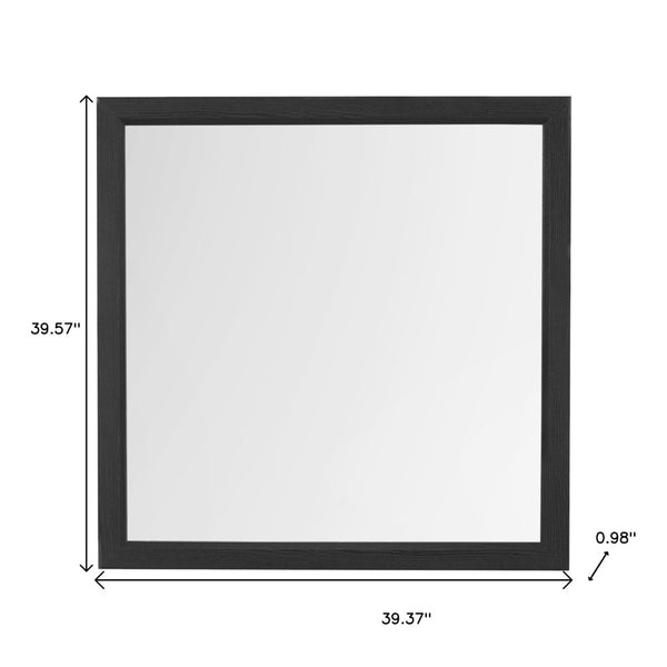 Homeroots 40" Gray Square Wood Framed Accent Mirror – Elevate Your Space With Chic Design & Bright Reflection  Glass 564646