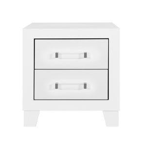 Homeroots 22" White Two Drawer Wood Nightstand   564648