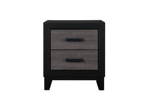 HomeRoots 22" Modern Farmhouse Black & Gray Two-Drawer Nightstand – Stylish, Space-Saving Storage Solution! 564652