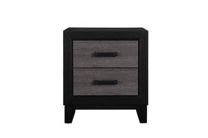 HomeRoots 22" Modern Farmhouse Black & Gray Two-Drawer Nightstand – Stylish, Space-Saving Storage Solution! 564652