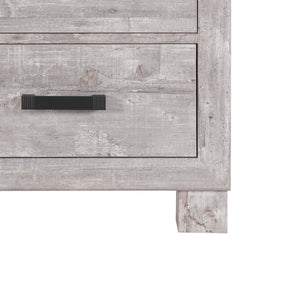 Homeroots 24" Gray Two Drawer Distressed Wood Nightstand   564654