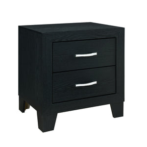 Homeroots 22" Black Two Drawer Wood Nightstand   564656