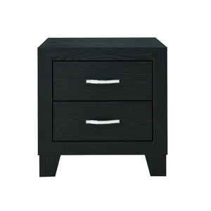 Homeroots 22" Black Two Drawer Wood Nightstand   564656