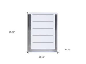 HomeRoots 49" White Wood Lighted Five Drawer Dresser - Modern Design, Integrated LED & Spacious Storage Solution 564702