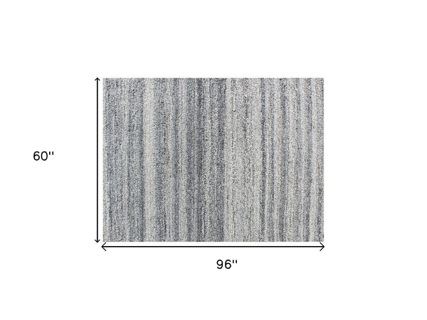 Homeroots 5' X 8' Gray Abstract Hand Tufted Non Skid Area Rug  100% Pet 564705