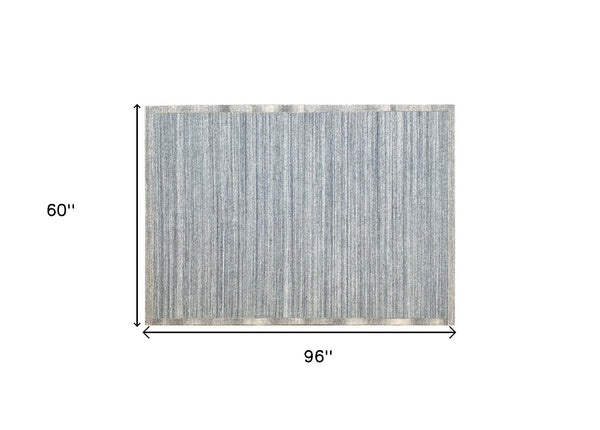 Homeroots 5' X 8' Silver Abstract Hand Tufted Non Skid Area Rug  100% Pet 564706