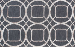 Homeroots 5' X 8' Charcoal And Ivory Abstract Geometric Hand Tufted Area Rug  Wool Blend 564708
