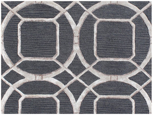 Homeroots 5' X 8' Charcoal And Ivory Abstract Geometric Hand Tufted Area Rug  Wool Blend 564708