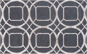 Homeroots 5' X 8' Charcoal And Ivory Abstract Geometric Hand Tufted Area Rug  Wool Blend 564708