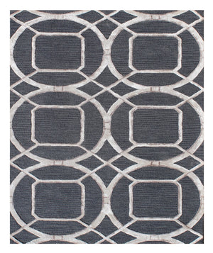 Homeroots 5' X 8' Charcoal And Ivory Abstract Geometric Hand Tufted Area Rug  Wool Blend 564708