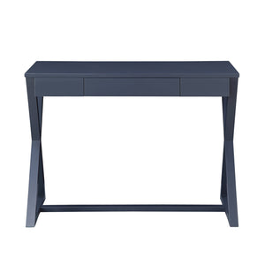 English Elm Rectangular Charcoal Console Table with Drawer — Traditional Warm Finish, Spacious Top, Stable X-Base Office Accent B016P329180