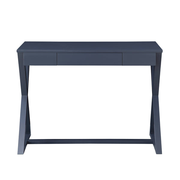 English Elm Rectangular Charcoal Console Table with Drawer — Traditional Warm Finish, Spacious Top, Stable X-Base Office Accent B016P329180