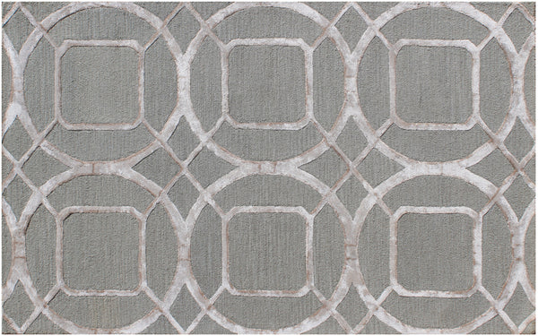 Homeroots 5' X 8' Gray And Light Gray Abstract Geometric Hand Tufted Area Rug  Wool Blend 564709