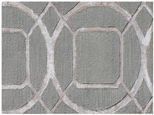 Homeroots 5' X 8' Gray And Light Gray Abstract Geometric Hand Tufted Area Rug  Wool Blend 564709