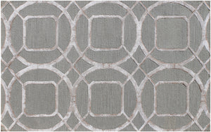 Homeroots 5' X 8' Gray And Light Gray Abstract Geometric Hand Tufted Area Rug  Wool Blend 564709