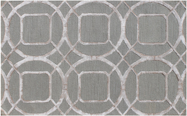 Homeroots 5' X 8' Gray And Light Gray Abstract Geometric Hand Tufted Area Rug  Wool Blend 564709
