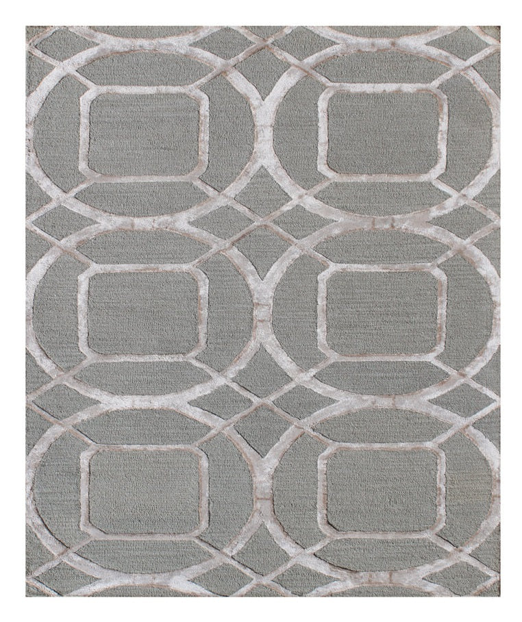 Homeroots 5' X 8' Gray And Light Gray Abstract Geometric Hand Tufted Area Rug  Wool Blend 564709