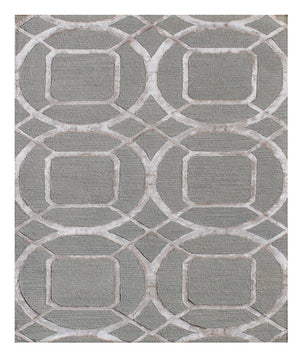 Homeroots 5' X 8' Gray And Light Gray Abstract Geometric Hand Tufted Area Rug  Wool Blend 564709