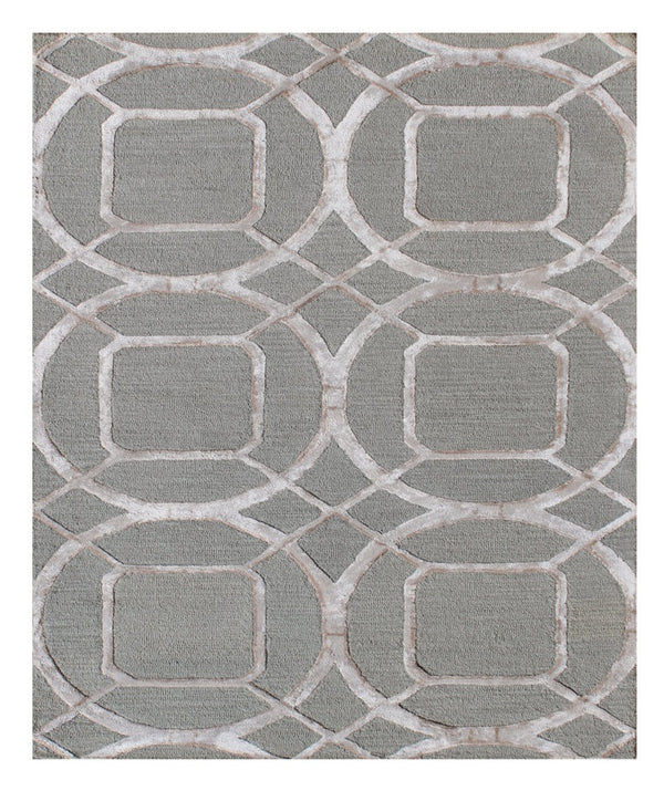 Homeroots 5' X 8' Gray And Light Gray Abstract Geometric Hand Tufted Area Rug  Wool Blend 564709