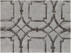 Homeroots 5' X 8' Gray And Dark Gray Abstract Geometric Hand Tufted Area Rug  Wool Blend 564710