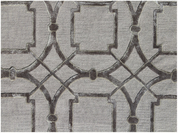 Homeroots 5' X 8' Gray And Dark Gray Abstract Geometric Hand Tufted Area Rug  Wool Blend 564710
