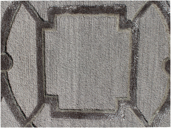 Homeroots 5' X 8' Gray And Dark Gray Abstract Geometric Hand Tufted Area Rug  Wool Blend 564710