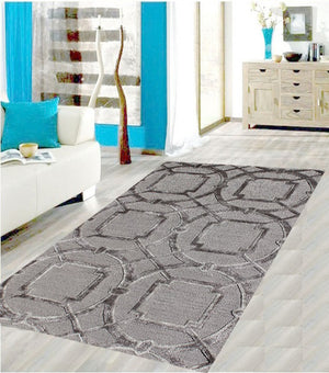 Homeroots 5' X 8' Gray And Dark Gray Abstract Geometric Hand Tufted Area Rug  Wool Blend 564710