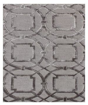 Homeroots 5' X 8' Gray And Dark Gray Abstract Geometric Hand Tufted Area Rug  Wool Blend 564710