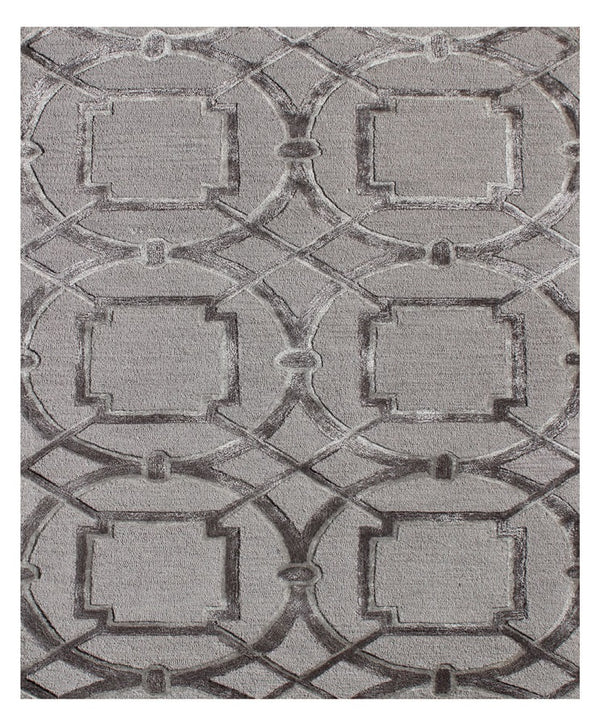 Homeroots 5' X 8' Gray And Dark Gray Abstract Geometric Hand Tufted Area Rug  Wool Blend 564710