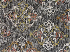 Homeroots 5' X 8' Charcoal Abstract Geometric Hand Tufted Non Skid Area Rug  Viscose,Polyester 564711