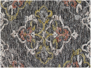 Homeroots 5' X 8' Charcoal Abstract Geometric Hand Tufted Non Skid Area Rug  Viscose,Polyester 564711
