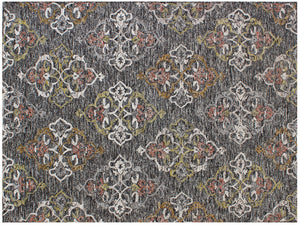 Homeroots 5' X 8' Charcoal Abstract Geometric Hand Tufted Non Skid Area Rug  Viscose,Polyester 564711