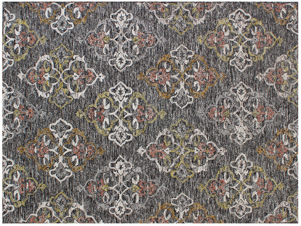 Homeroots 5' X 8' Charcoal Abstract Geometric Hand Tufted Non Skid Area Rug  Viscose,Polyester 564711