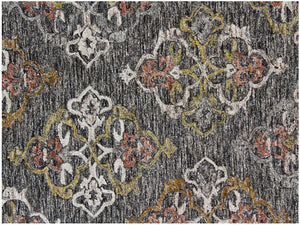 Homeroots 5' X 8' Charcoal Abstract Geometric Hand Tufted Non Skid Area Rug  Viscose,Polyester 564711