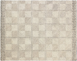 Homeroots 5' X 8' Moss Green Wool Abstract Geometric Hand Tufted Non Skid Area Rug  Wool 564713